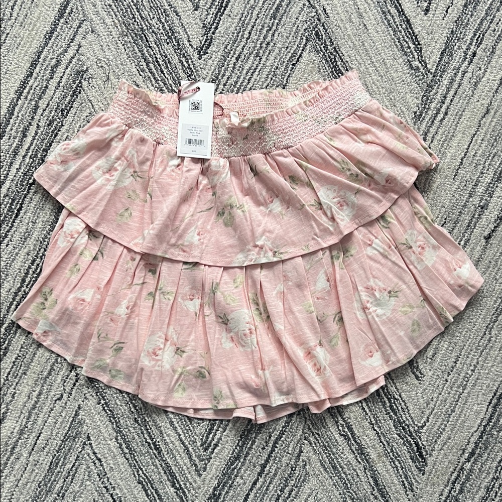 100% Authentic LoveShackFancy Women’s Ruffle Mini Skirt Ballet Pink Size Medium